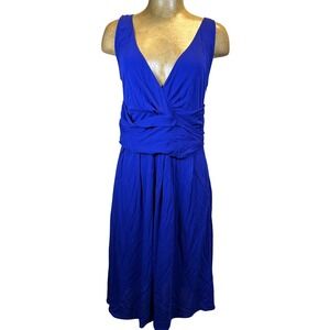 Moschino Cheap and Chic Blue Sleeveless Ruched Drape Dress USA 10 Luxury Design